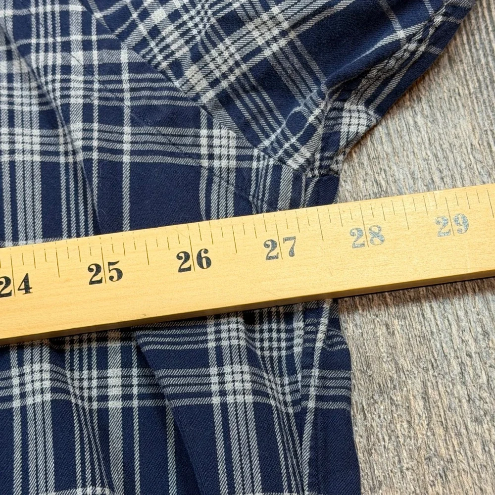 Polo Ralph Lauren Blake Mens XL Navy Blue Plaid Two-Ply Cotton Button Down Shirt
